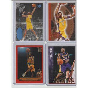 Kobe Bryant 4 Card Lot/Possible Rookies, Inserts, Chrome. KB10